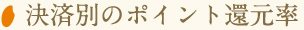 【決済別のポイント還元率】